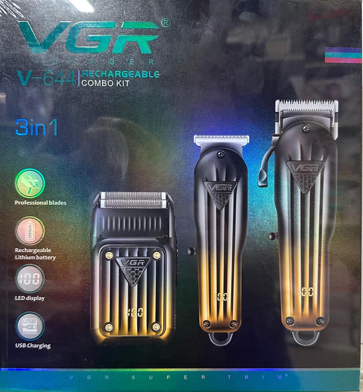 VGR 644 Mens Hair Clipper Shaver Set 3 in 1