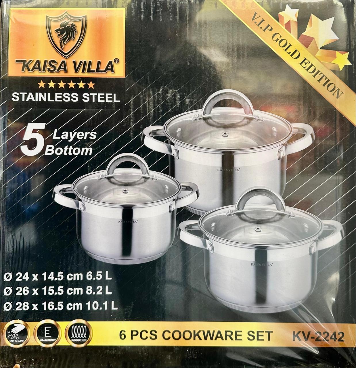 KAISA VILLA KV-2242 Stainless Steel Cookware set