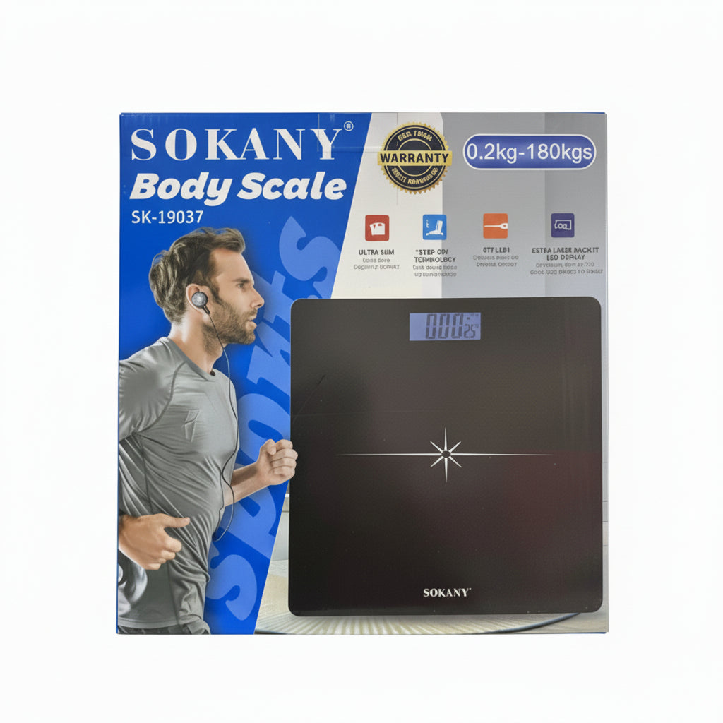weight scale body scale digital bathroom LCD display fitness health tracking electronic personal scale Lebanon SOKANY SK-19037
