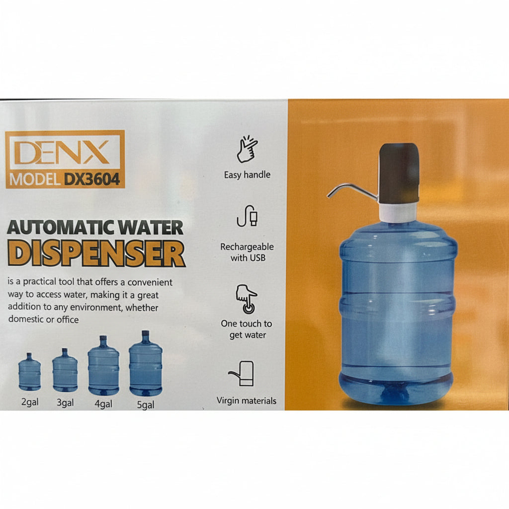 water dispenser DENX DX3604 automatic USB rechargeable bottle pump one-touch electric water pump home office Lebanon
