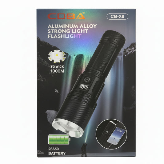 flashlight strong LED light torch COBA CB-X8 aluminum alloy tactical durable portable emergency outdoor illumination Lebanon