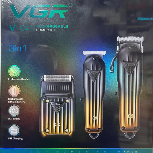 hair clipper shaver VGR 644 men set 3-in-1 rechargeable combo kit LED display grooming USB charging professional trimmer Lebanon