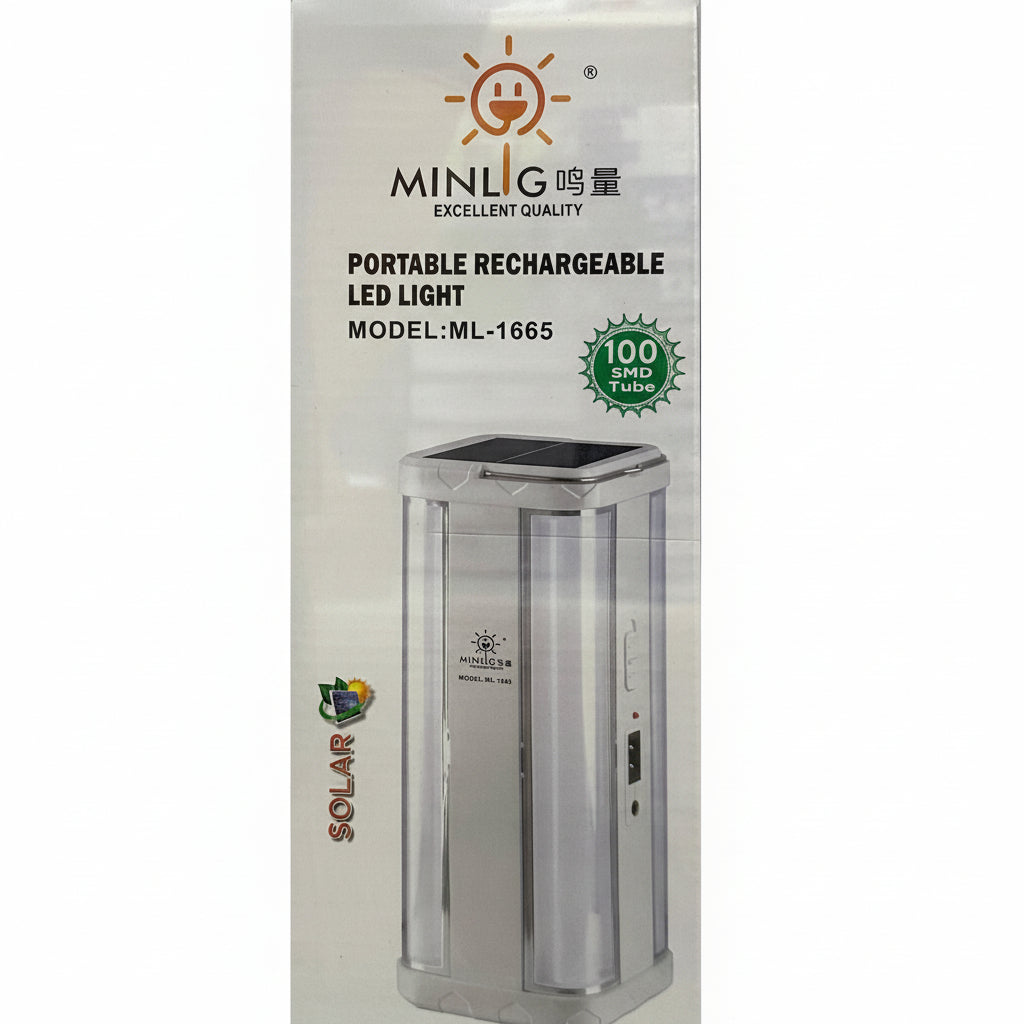 LED light Portable rechargeable ML-1665 50W solar panel AC power 4000mAh battery 100 SMD emergency lamp flashlight Lebanon