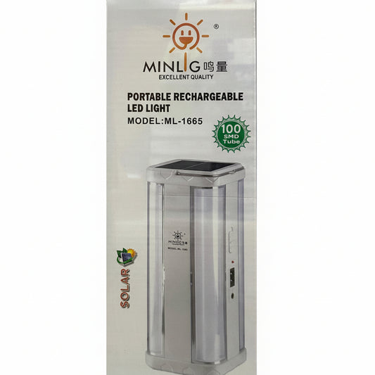 LED light Portable rechargeable ML-1665 50W solar panel AC power 4000mAh battery 100 SMD emergency lamp flashlight Lebanon