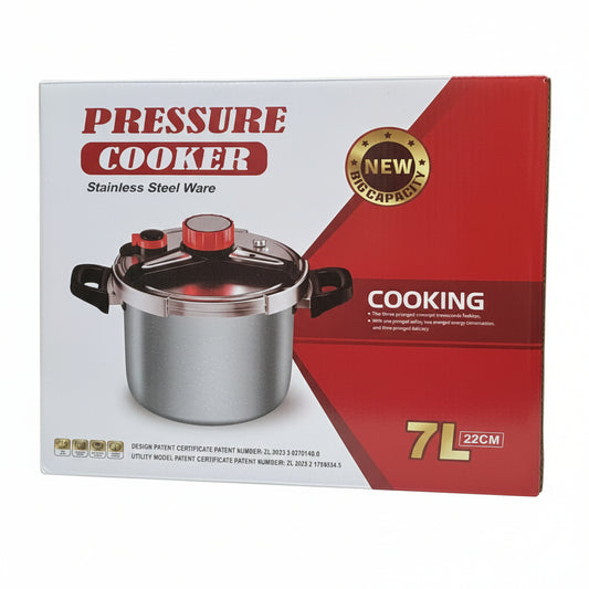 Pressure cooker stainless steel 7L 22cm fast cooking steam pot durable safe kitchen cookware Lebanese kitchens Lebanon