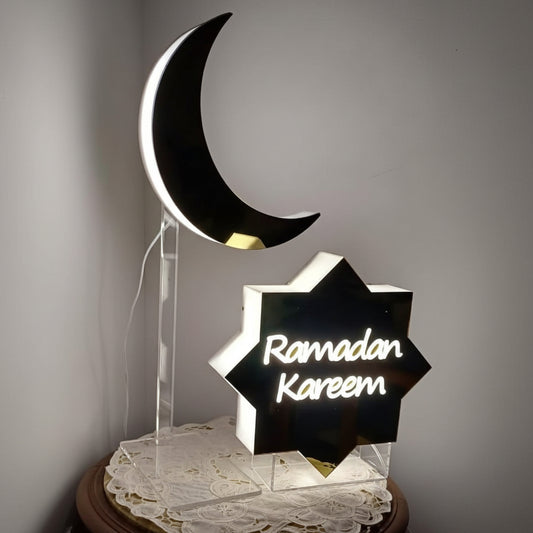 Ramadan Kareem LED light Crescent Moon with Star
