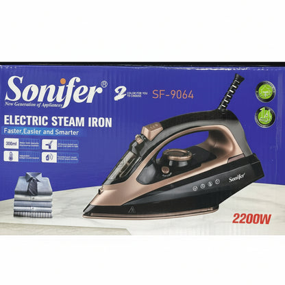 steam iron ceramic soleplate adjustable temperature clothes press garment steamer wrinkle-free laundry home appliance Lebanon SONIFER 
