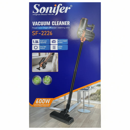 vacuum cleaner 600W hoover 1.5L capacity 5M cord HEPA filter pure copper motor carpet floor cleaner Lebanon SONIFER SF-2226