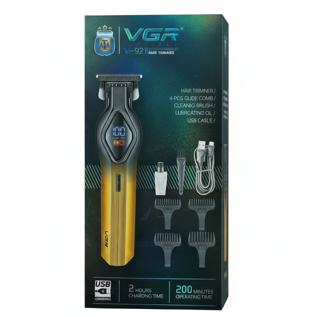 hair trimmer clipper kit 200-minute runtime 4 guide combs 2-hour charging beard grooming VGR V-921 professional accessories Lebanon