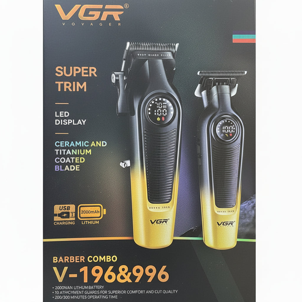 hair trimmer clipper VGR V-196 V-996 Super Trim professional  LED display ceramic titanium blade 2000mAh USB rechargeable Lebanon