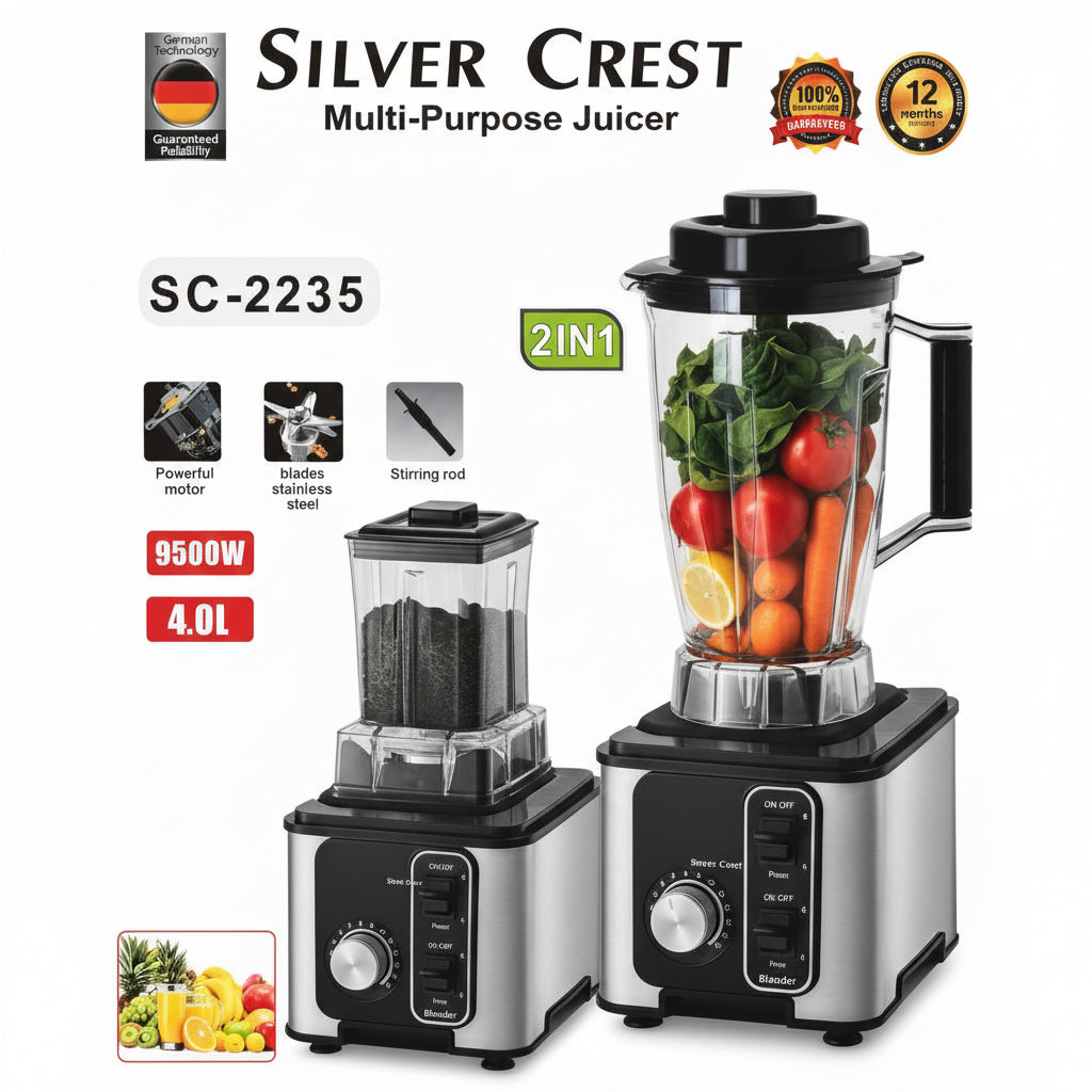 juicer multi-purpose 9500W juice extractor 4L capacity 21-in-1 fruit vegetable citrus juicer SILVER CREST SC-2235  Lebanon