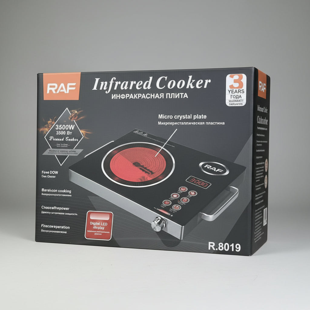 stove RAF R8019 infrared electric cooker close-up 3500W stove anti-skidding crystal plate pattern cooking technology Lebanon
